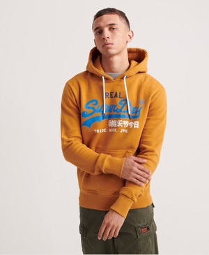 Superdry Vintage Logo Desert Férfi Kapucnis Pulóver Sárga | YMNZC6930